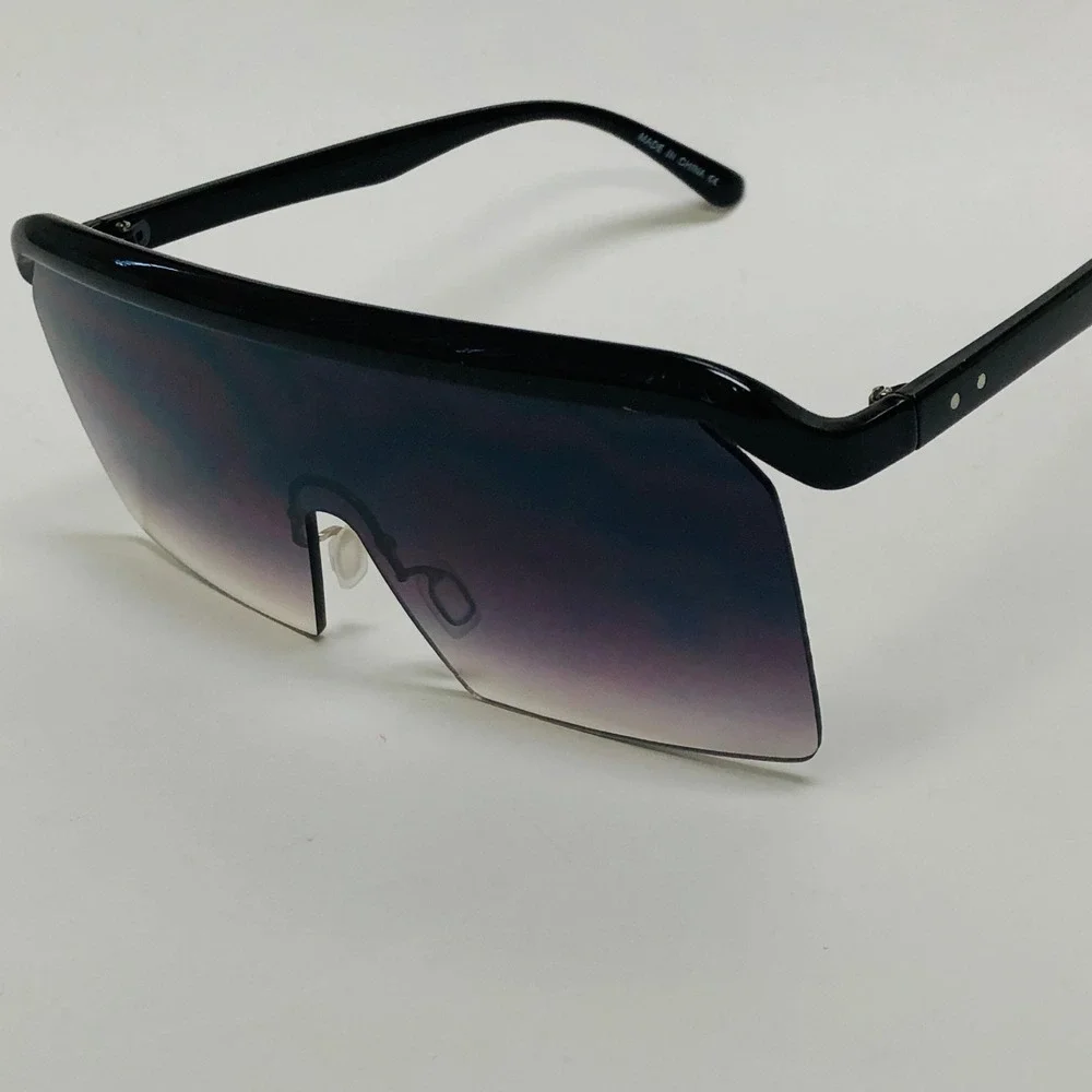 Shield Sunglasses Oversized Rimless Visor One Piece Lens‎ Fashion Shades Gafas